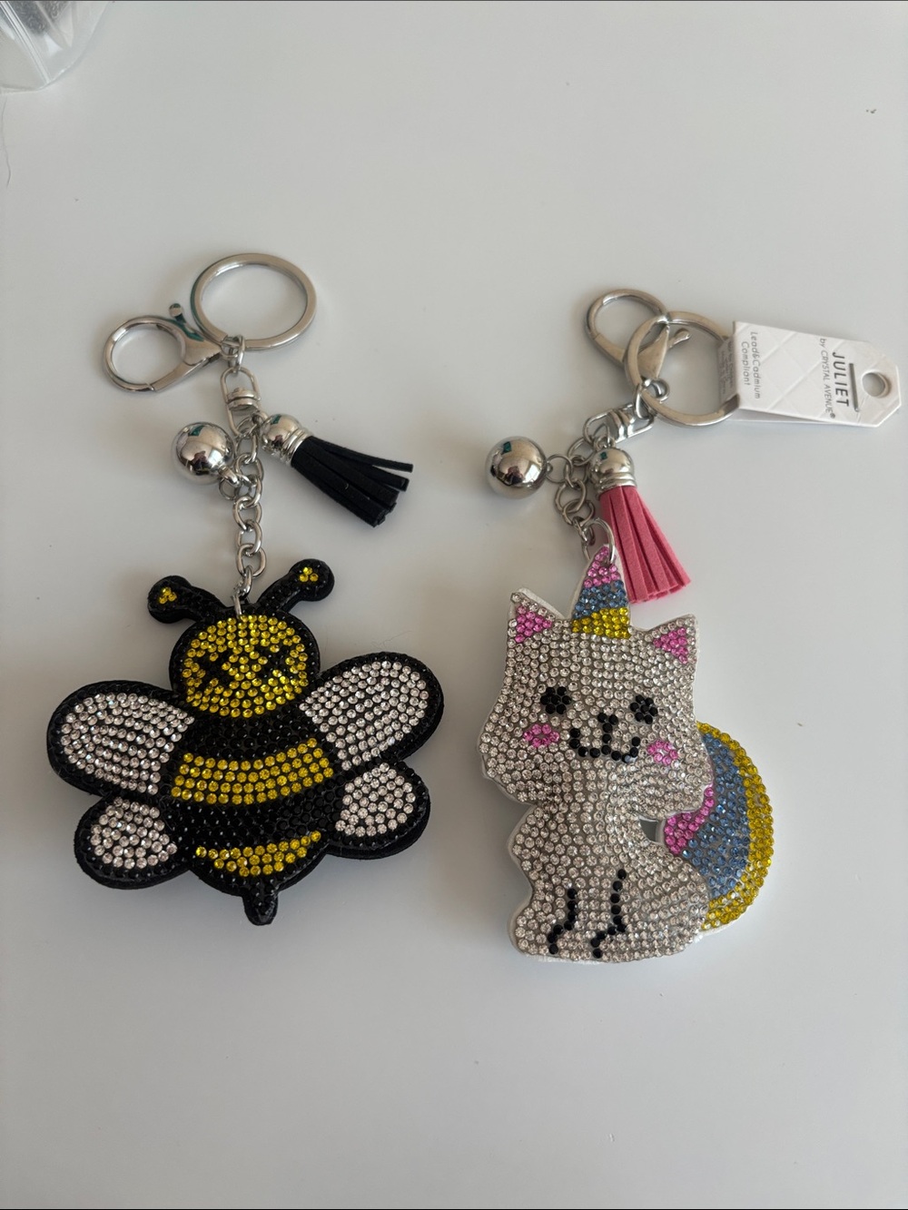 Juliet Rhinestone Unicorn or Bee Keychain Pick One